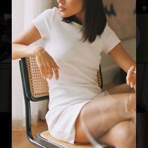 PRINCESS POLLY organic cotton classic mini dress WHITE size 0